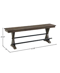 Intercon Backless Counter Bench, 68"" in Brushed Charcoal