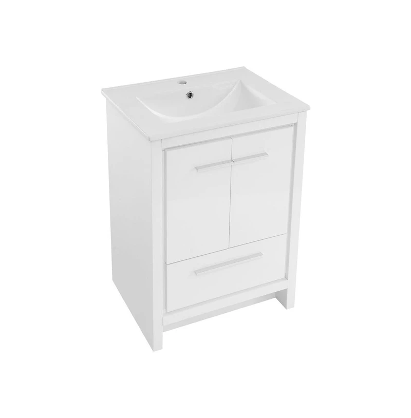Swiss MadisonVirage 24" Freestanding Bathroom Vanity in White with Sink Top