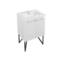 Swiss Madison Annecy 24"; Freestanding Bathroom Vanity in White with Sink Top