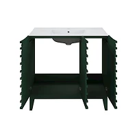 Swiss Madison Cascade 36" Freestanding Bathroom Vanity in Green Oak with Sink Top
