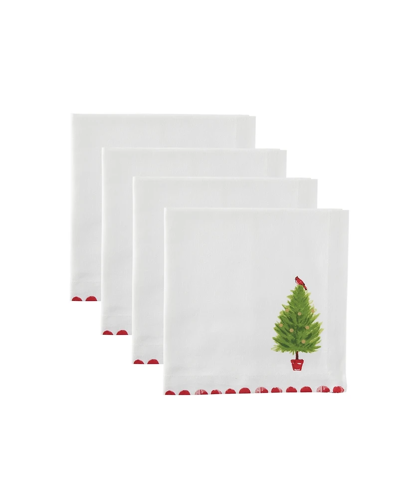 Tableau Holiday Tree-Bird Napkins, Set of 4