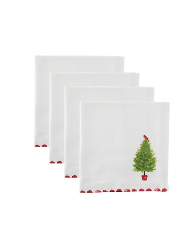 Tableau Holiday Tree-Bird Napkins, Set of 4