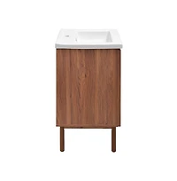 Swiss Madison Classe 18" Freestanding Bathroom Vanity in Brown Oak with Sink Top