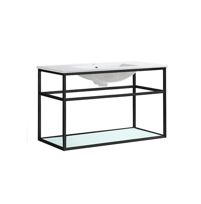Pierre 36 Single, Metal Frame, Open Shelf, Bathroom Vanity