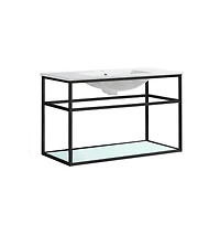 Pierre 36 Single, Metal Frame, Open Shelf, Bathroom Vanity