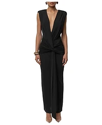 Jluxlabel Women's Palma Plunge V-Neck Ruched Sleeveless Maxi Dress