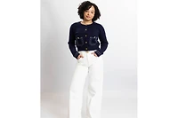 Caldwell Collection Women's Jessica Cropped Fitted Button-Front Cardigan