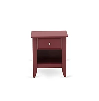 East West Furniture FN08F-1GA13 2-Piece Platform Bedroom Set with 1 Wood Bed Frame and a Mid Century Modern Nightstand