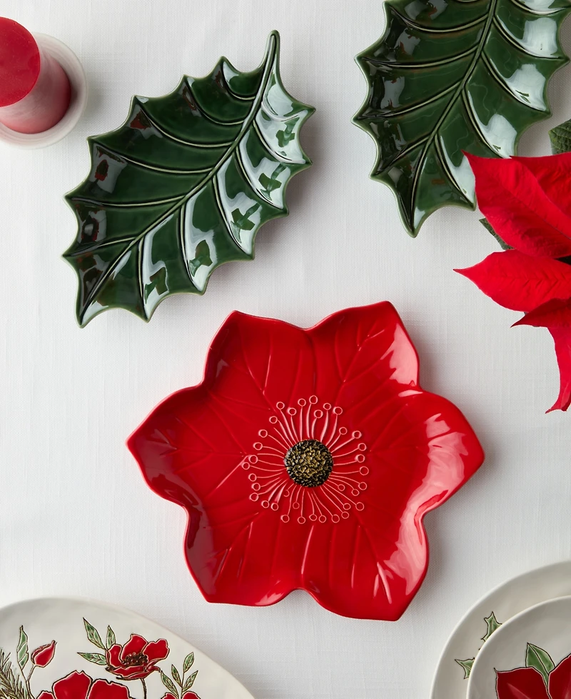 Certified International Festive Blooms Poinsettia 13" Platter