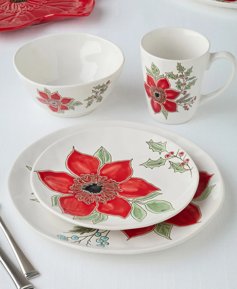 Certified International Festive Blooms Dessert Plates, Set of 4