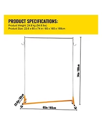 Slickblue Heavy Duty Z Base Clothing Rack with Wheels, Adjustable Garment Rack