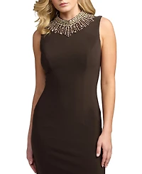 Mac Duggal Women's Embellished Mock Neck Trumpet Gown