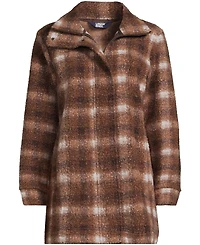 Lands' End Plus Print Boucle Fleece Coat
