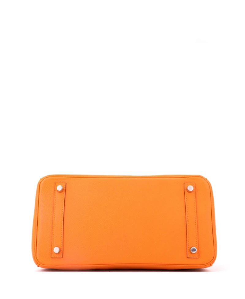 Pre-Owned Hermes Birkin 30 Handbag Orange Epsom with Palladium Hardware