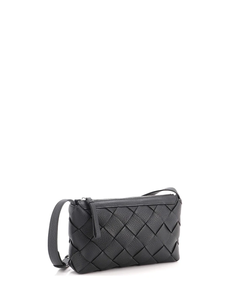 Pre-Owned Bottega Veneta Diago Zipped Messenger Bag Maxi Intrecciato Leather