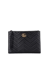 Pre-Owned Gucci Gg Marmont Pouch Matelasse Leather