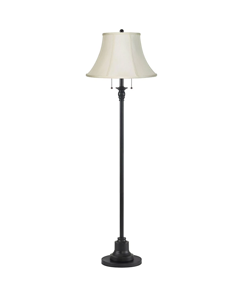 360 Lighting Dyna 58" High Black and Creme 2-Light Floor Lamp
