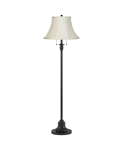 360 Lighting Dyna 58" High Black and Creme 2-Light Floor Lamp