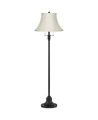 360 Lighting Dyna 58" High Black and Creme 2-Light Floor Lamp