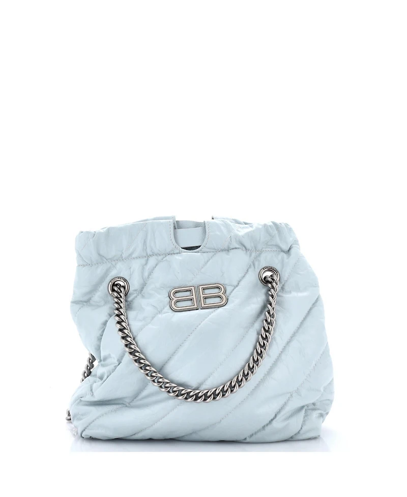 Pre-Owned Balenciaga Small Crush Chain Tote Quilted Crushed Calfskin