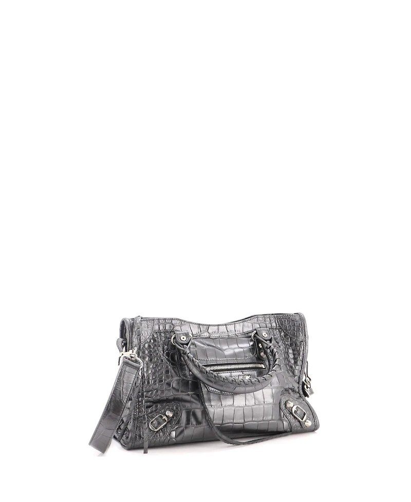 Pre-Owned Balenciaga Small City Classic Studs Bag Embossed Leather