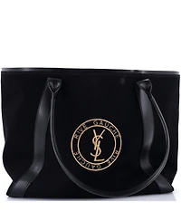 Pre-Owned Saint Laurent Large Rive Gauche Open Tote Embroidered Canvas