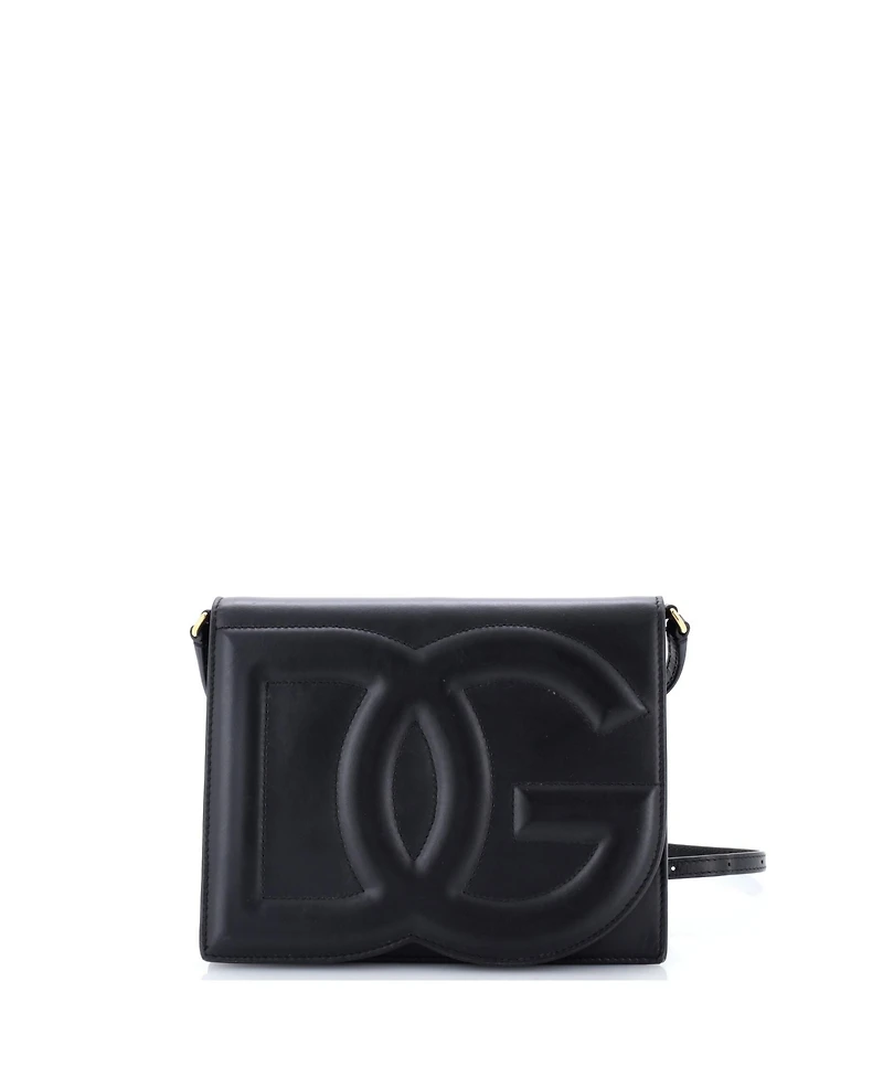 Pre-Owned Dolce and Gabbana Small Dg Logo Flap Shoulder Bag Leather