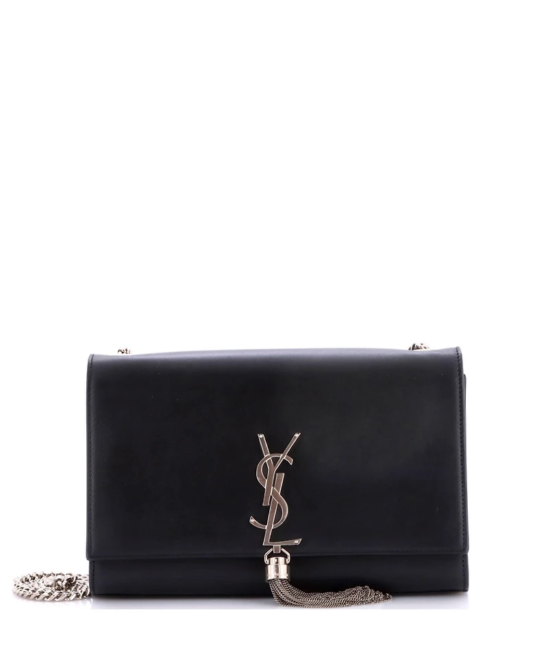 Pre-Owned Saint Laurent Classic Monogram Tassel Crossbody Bag Leather