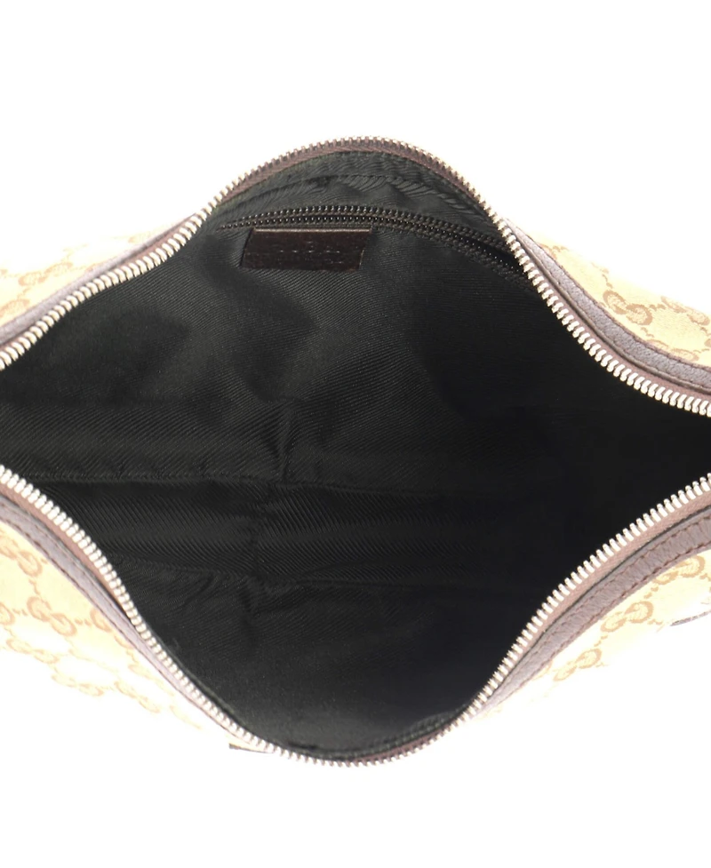 Pre-Owned Gucci Medium Saddle Zip Messenger Bag Gg Canvas with Leather