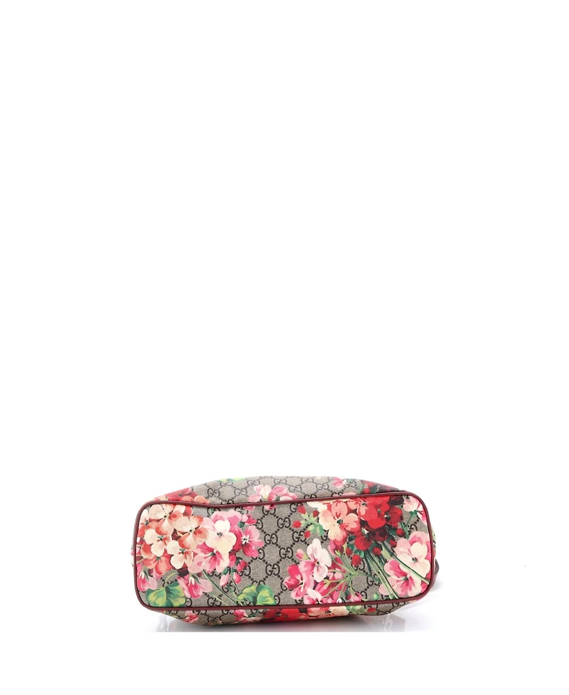 Pre-Owned Gucci Medium Convertible Zip Tote Blooms Print Gg Coated Canvas