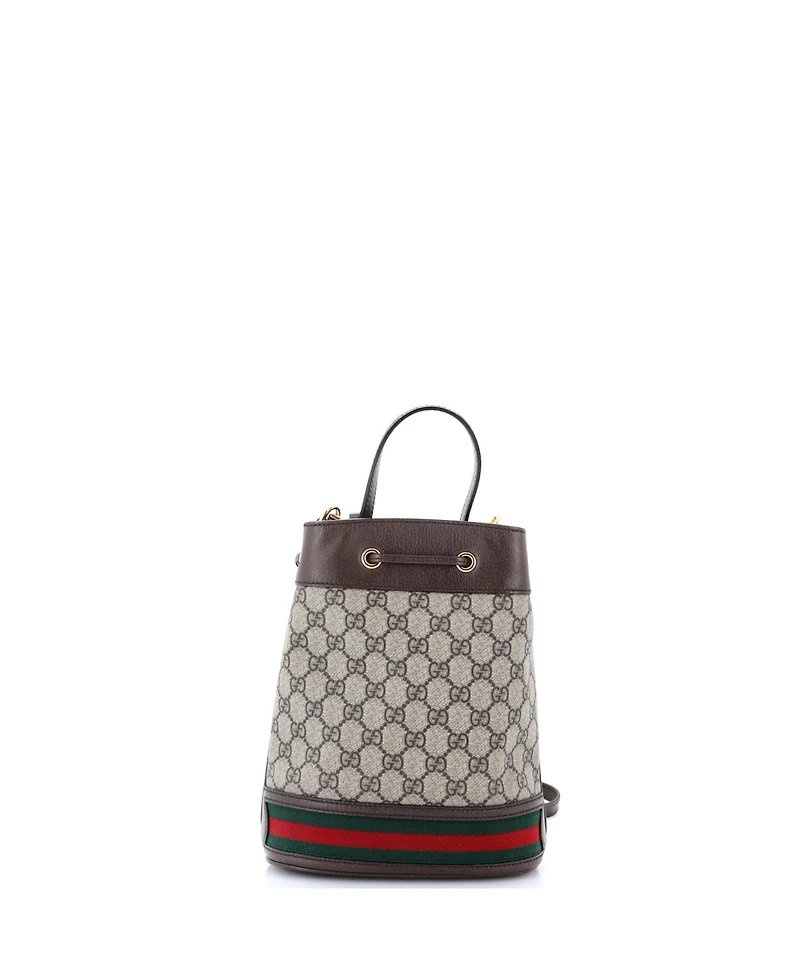Pre-Owned Gucci Small Ophidia Bucket Bag Gg Coated Canvas