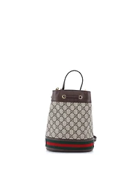 Pre-Owned Gucci Small Ophidia Bucket Bag Gg Coated Canvas