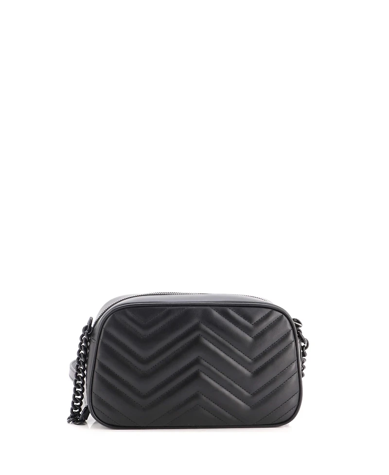 Pre-Owned Gucci Small Gg Marmont Monochrome Shoulder Bag Matelasse Leather