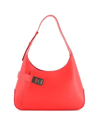 Pre-Owned Salvatore Ferragamo Large Gancini Buckle Asymmetric Shoulder Bag Leather