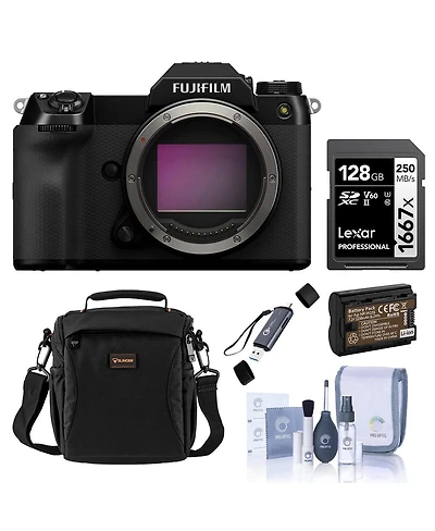 Fujifilm Gfx 100S Ii Medium Format Mirrorless Camera, Bundle with 128GB Memory Card, Np-W235 Battery, Shoulder Bag, Otg Card Reader and Cleaning Kit