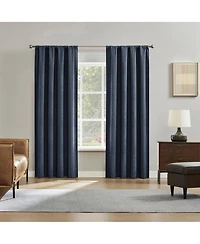 Sun Zero Medina Woven Damask Medallion Blackout Rod Pocket Curtain Panel Pair