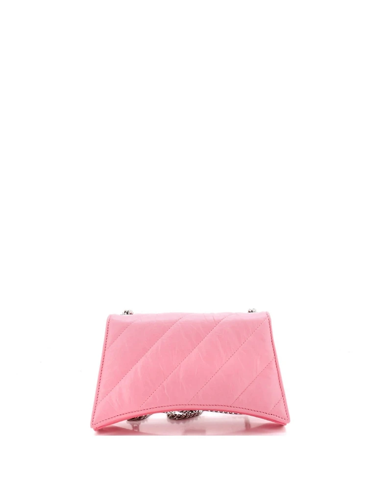 Pre-Owned Balenciaga Small Crush Chain Flap Bag Quilted Crushed Calfskin