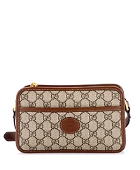 Pre-Owned Gucci Mini Interlocking G Patch Camera Bag Gg Coated Canvas