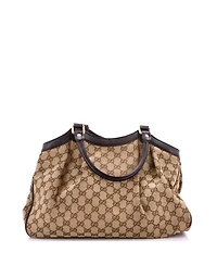 Pre-Owned Gucci Medium Sukey Tote Gg Canvas with Leather