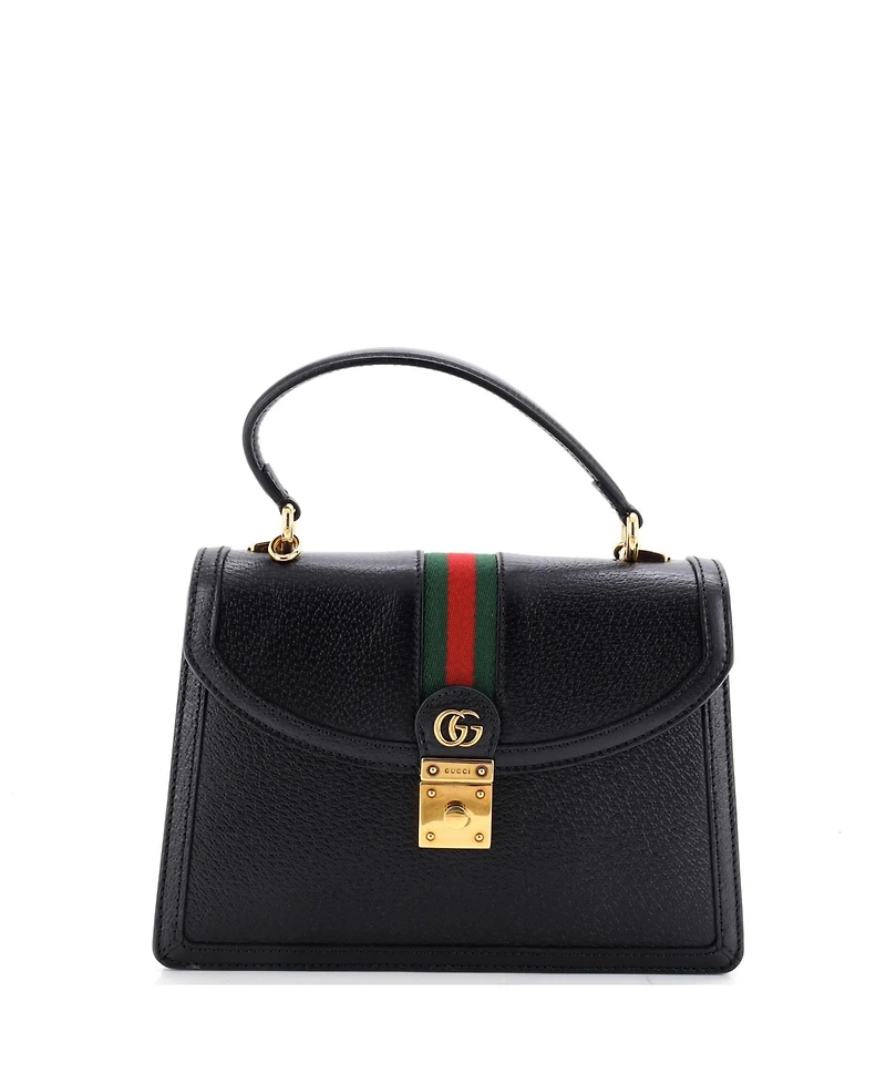 Pre-Owned Gucci Small Ophidia Flap Top Handle Bag Leather