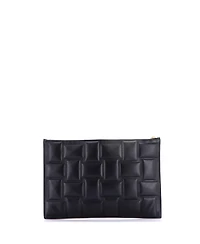 Pre-Owned Bottega Veneta Cassette Zip Clutch Embossed Padded Leather
