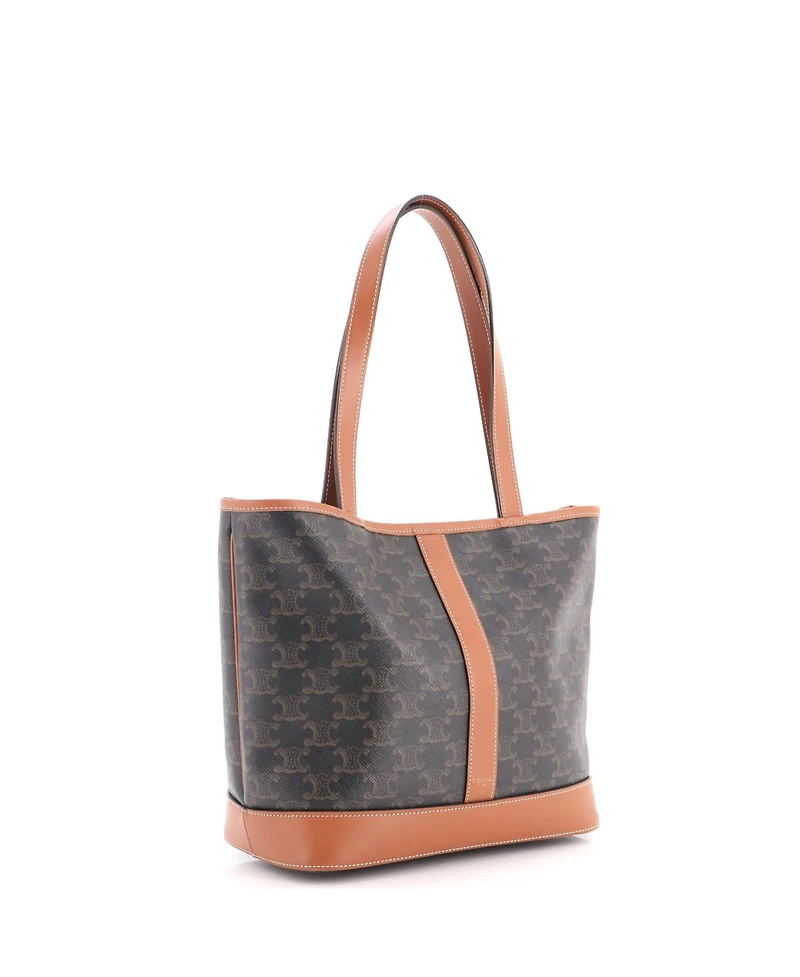 Pre-Owned Celine Small Cabas Tote Triomphe Coated Canvas