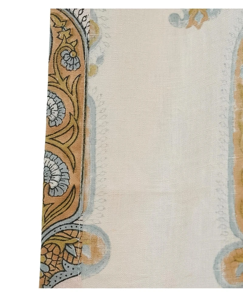 Fabdivine Namokar Handmade Floral Block Print Linen Curtain