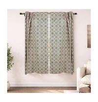 Fabdivine Chakravyu Handcarfted Block Print Boho Linen Curtain