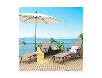 Boyel Living 2 Pieces Foldable Chaise Lounge Chair with 2-Position Footrest