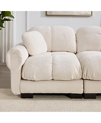 Boyel Living Chenille Cloud 3-Seater Sofa Exquisite Pillows and Quilted Back Cushions Soft Padded Armrests