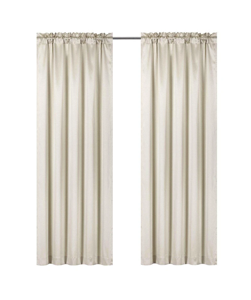 Kate Aurora 6 Piece Maison Estate Semi Sheer Collection Window Curtains and Beaded Valance Set
