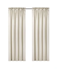 Kate Aurora 6 Piece Maison Estate Semi Sheer Collection Window Curtains and Beaded Valance Set