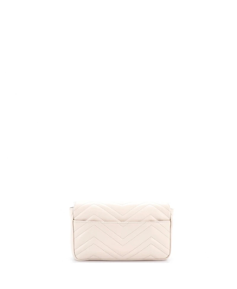 Pre-Owned Gucci Small Gg Marmont Flap Bag with Cardholder Matelasse Leather