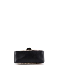 Pre-Owned Gucci Small Gg Marmont Top Handle Flap Bag Diagonal Quilted Gg Canvas with Leather